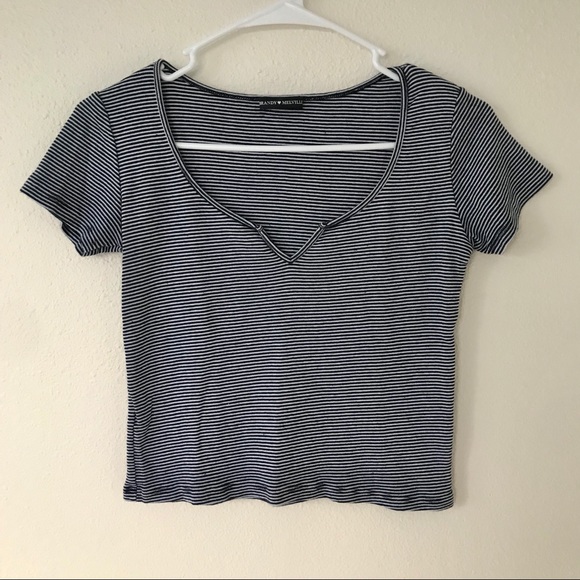 Brandy Melville Tops - Brandy Melville Black and White Striped Shirt Brandy Melville Tops - Brandy Melville Black and White Striped Shirt